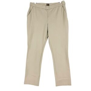 Lee Women's Tan Pants Size 10 Zip Side Slash Pockets Straight Mid Rise Stretch